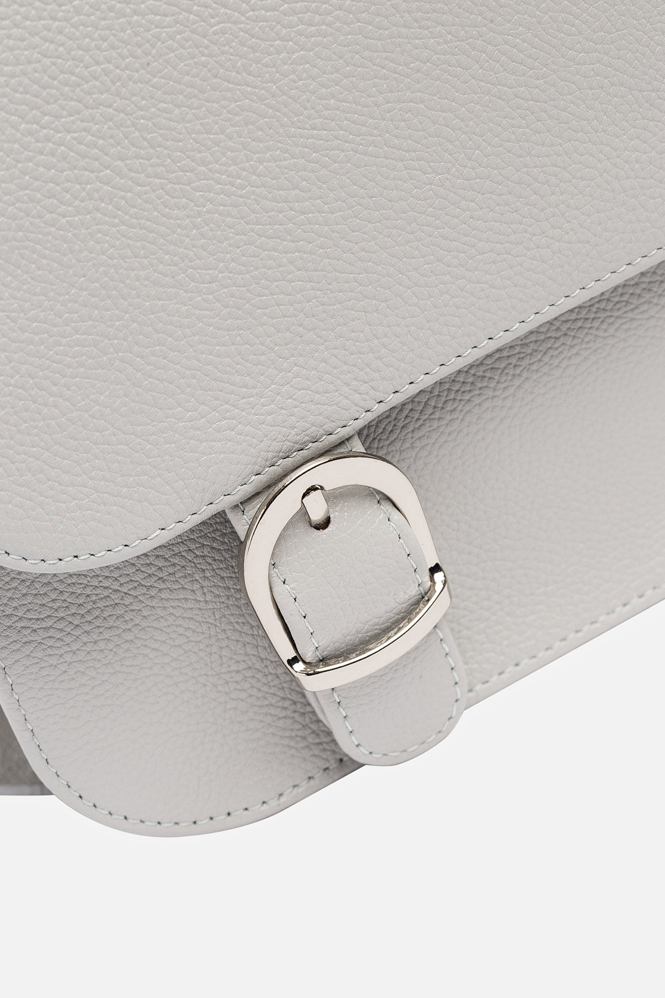 SQUARE Light Grey Leather Backpack - Image 5