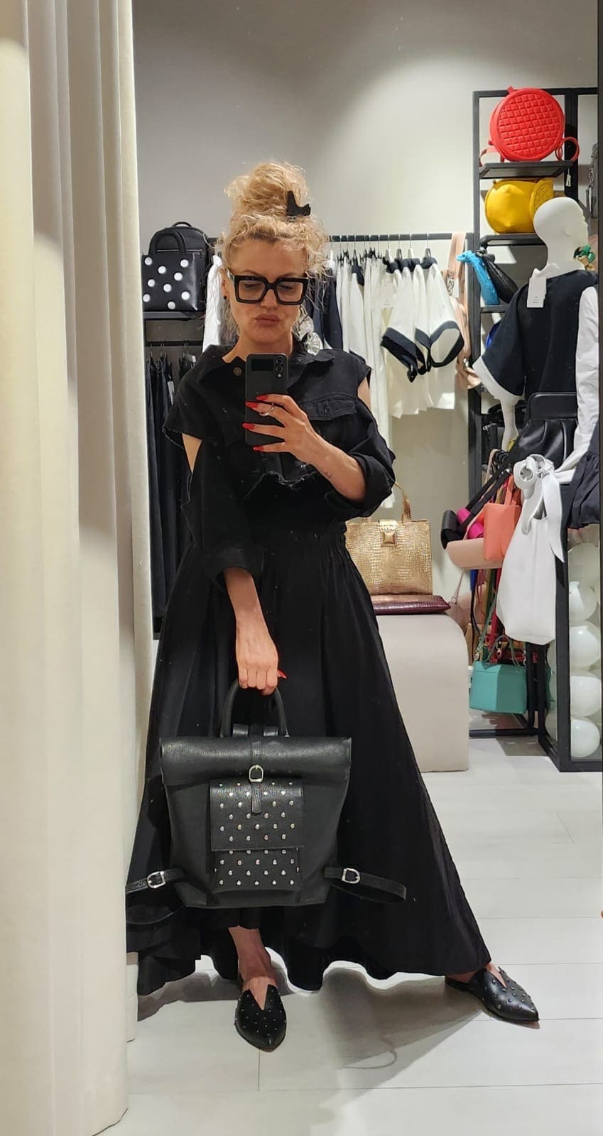 ROCK Black Leather Backpack - Image 4