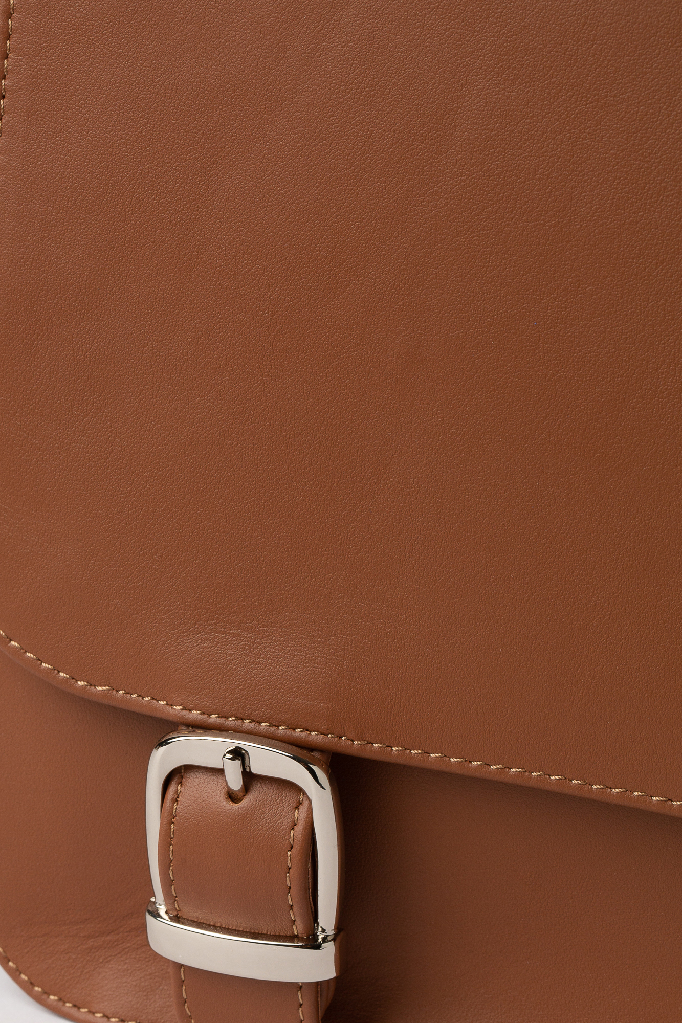 SQUARE Camel Leather Backpack - Image 6