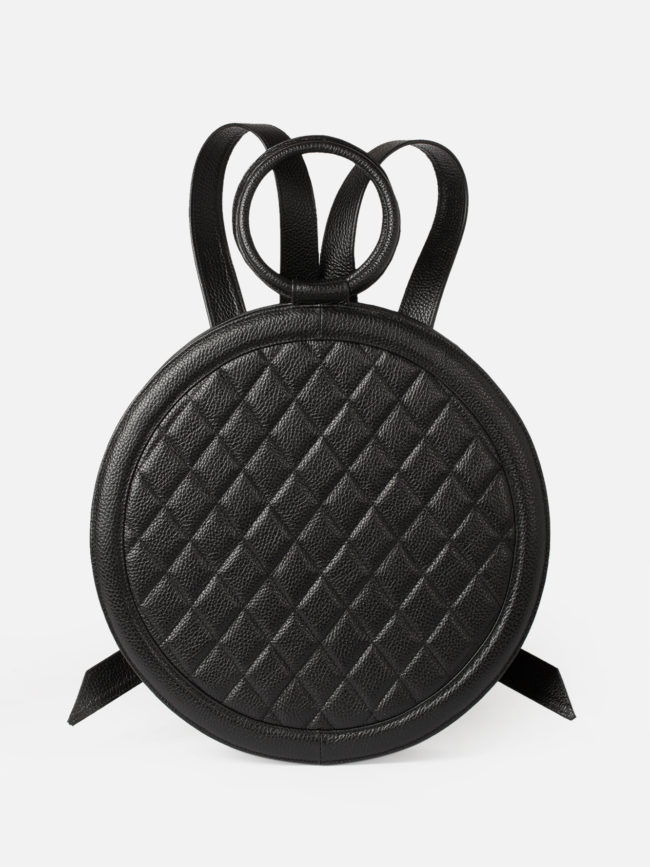 SOLEIL Quilted Black Leather Backpack
