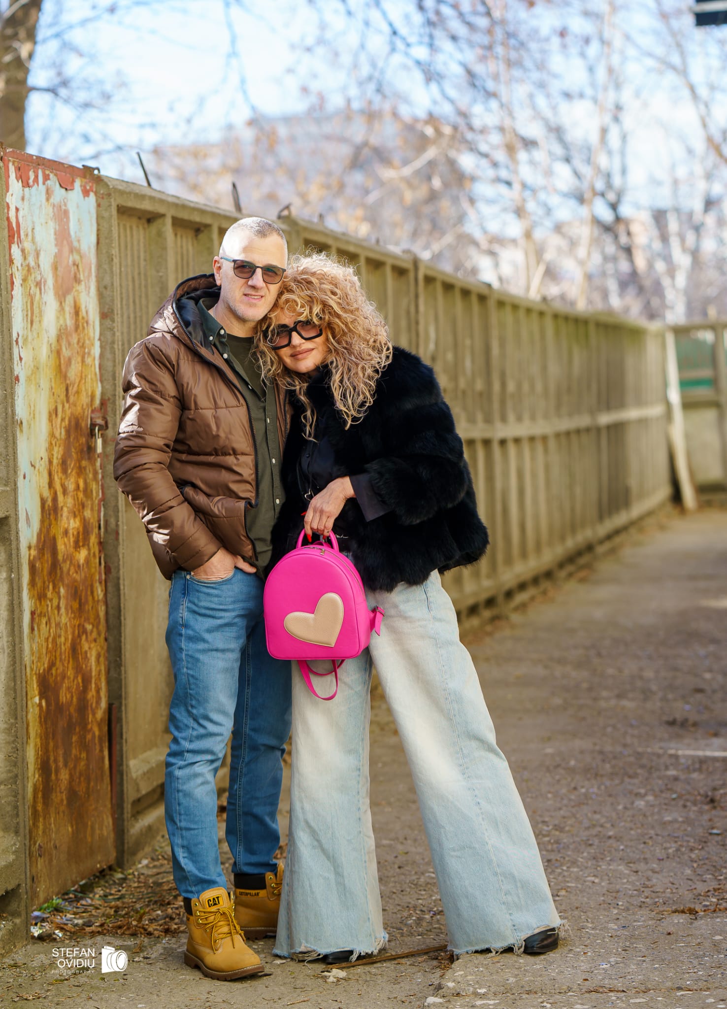 ADDA Pearly Pink Leather Backpack With Red Heart Attached - Image 7