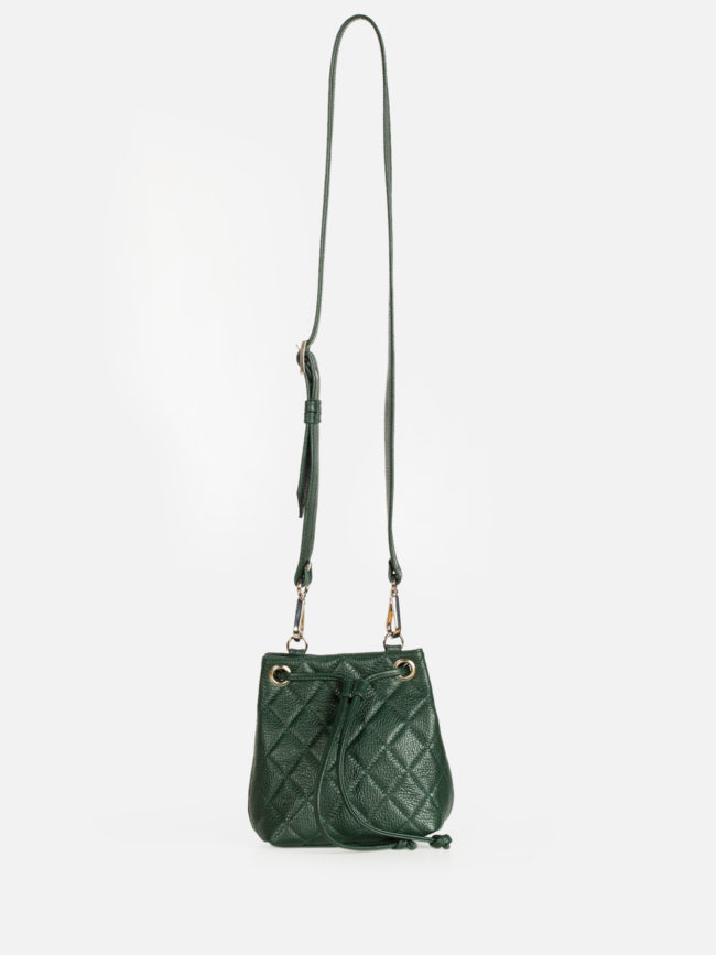 RENATA Quilted Green Leather Bag