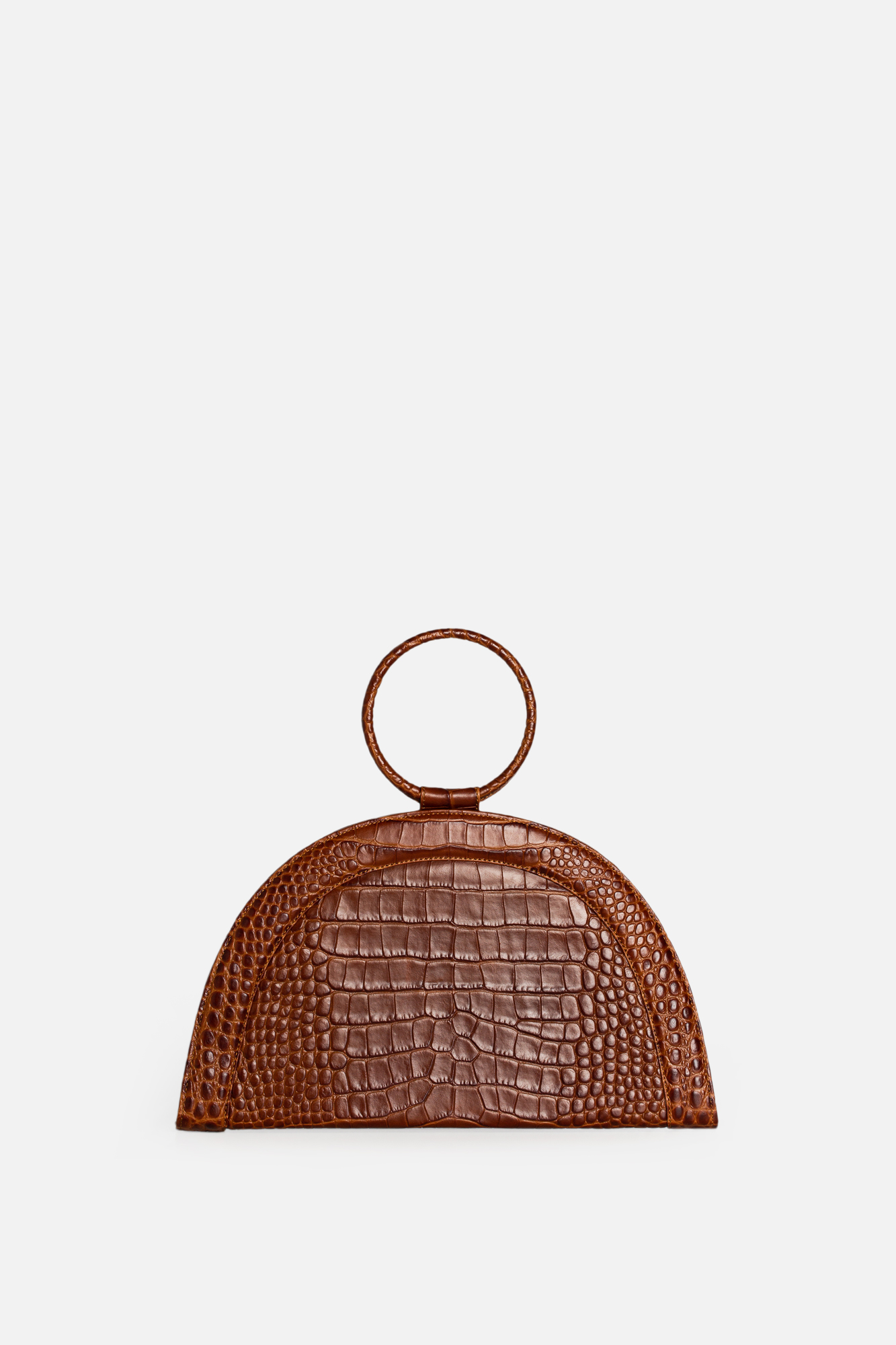FANY MAXI Brown Croco Leather Bag - Image 2