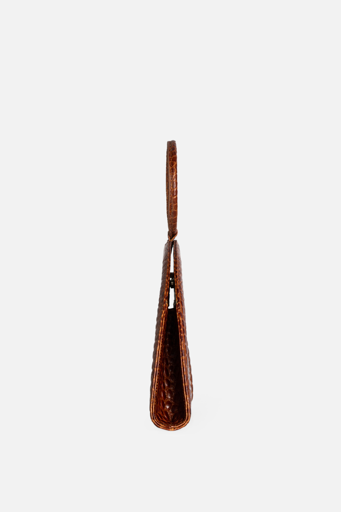 FANY MAXI Brown Croco Leather Bag - Image 4