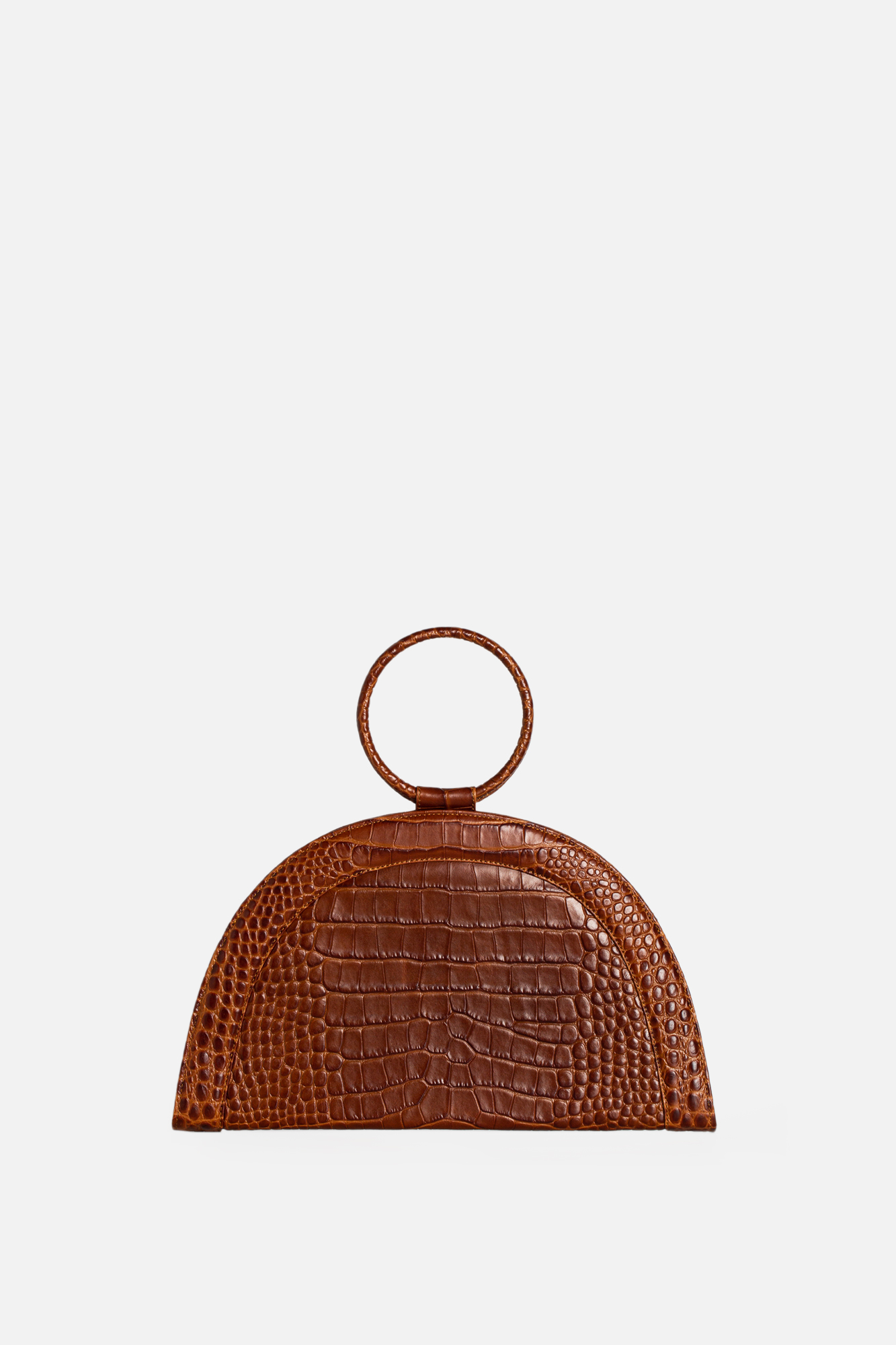 FANY MAXI Brown Croco Leather Bag - Image 5