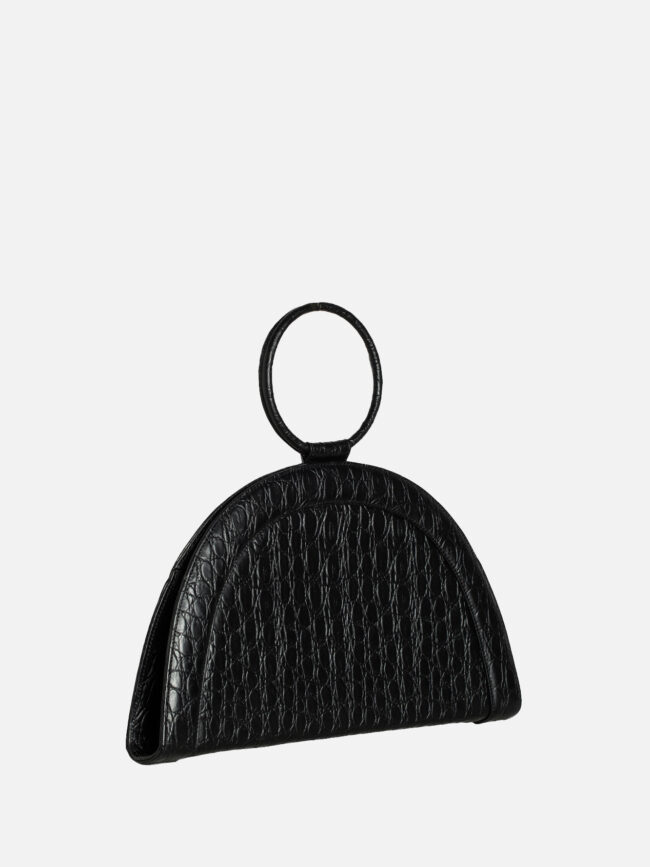 FANY MAXI Black Croco Leather Bag