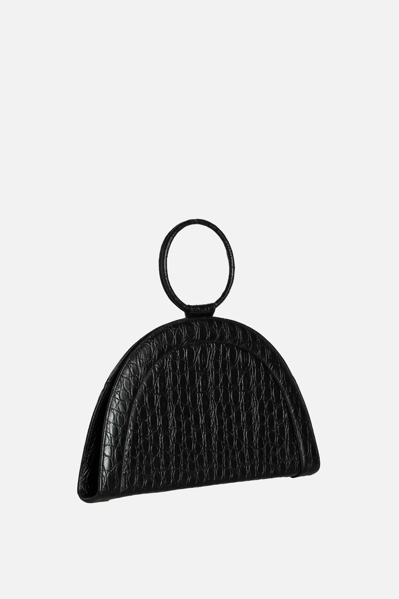 FANY MAXI Black Croco Leather Bag