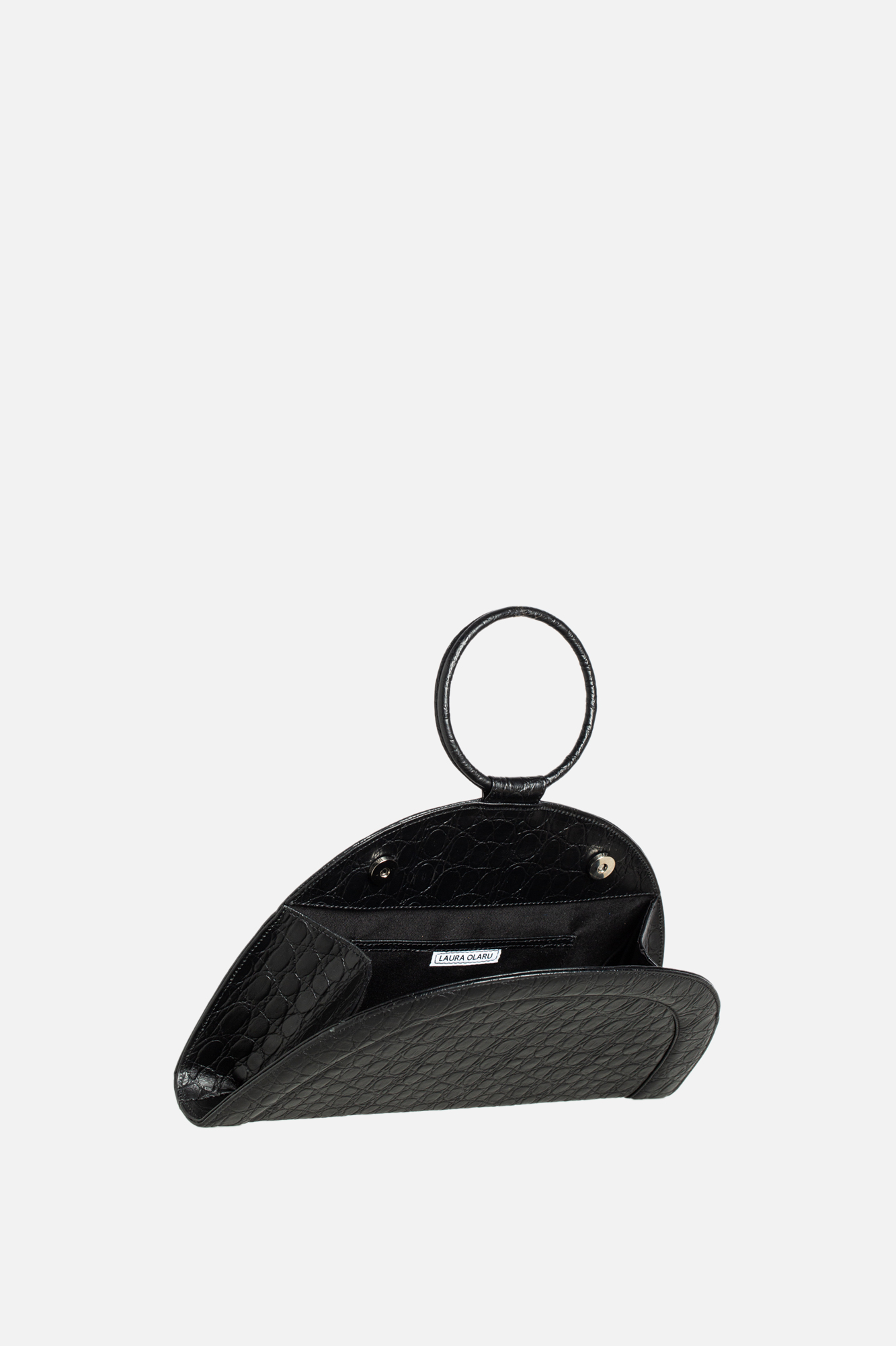 FANY MAXI Black Croco Leather Bag - Image 7