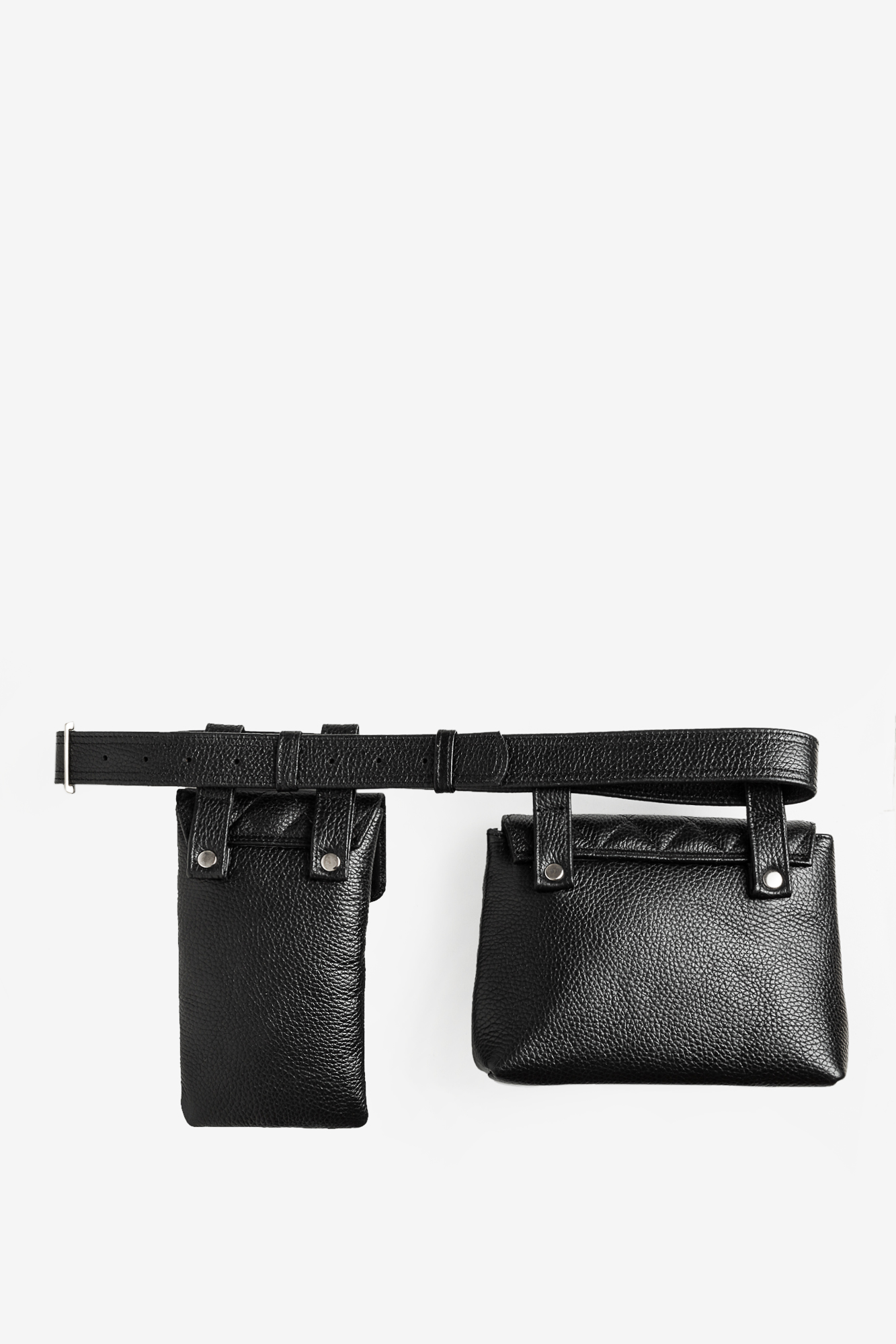 DOUBLE EMMA Quilted Black Leather Belt Bag - Image 4