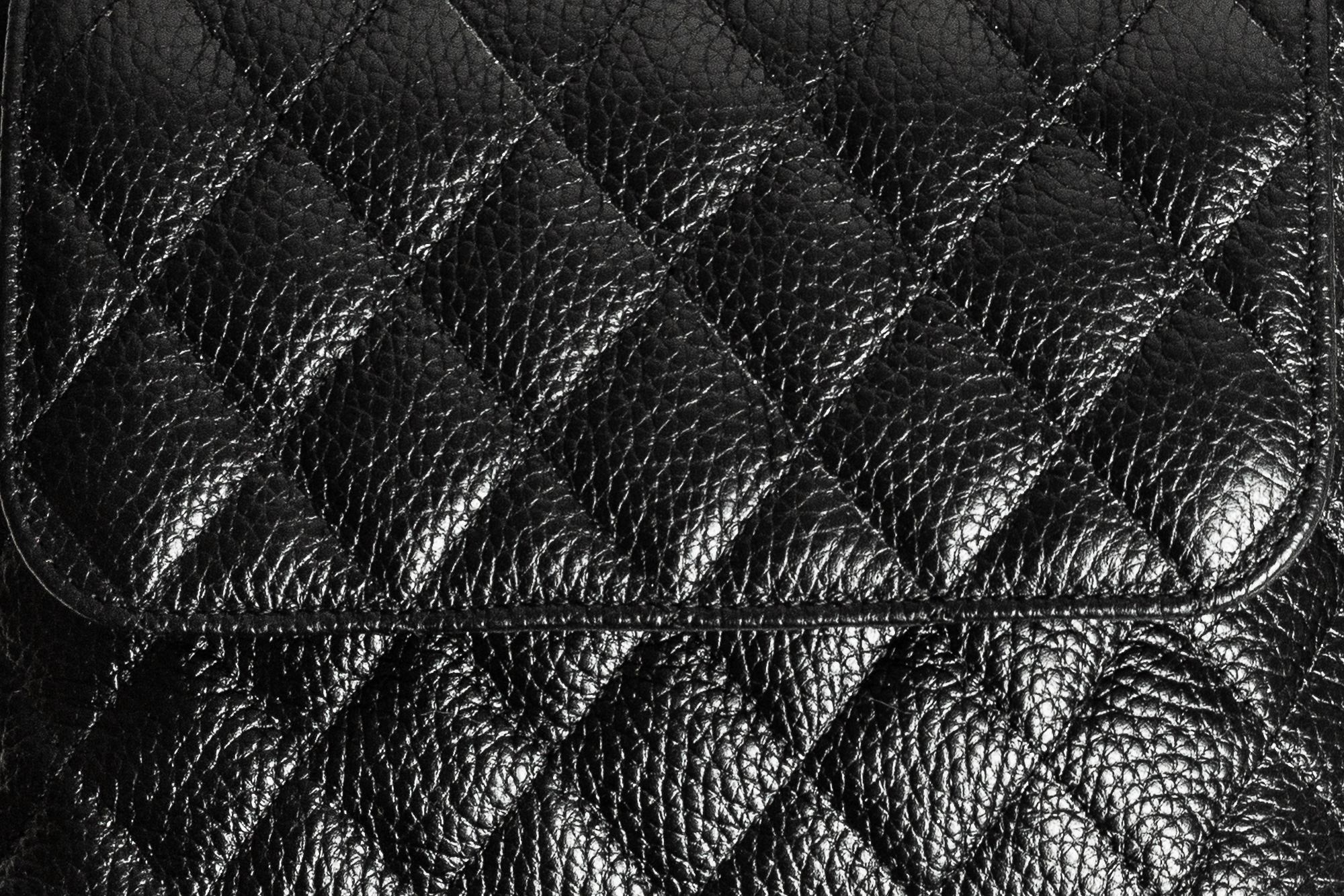 DOUBLE EMMA Quilted Black Leather Belt Bag - Image 5