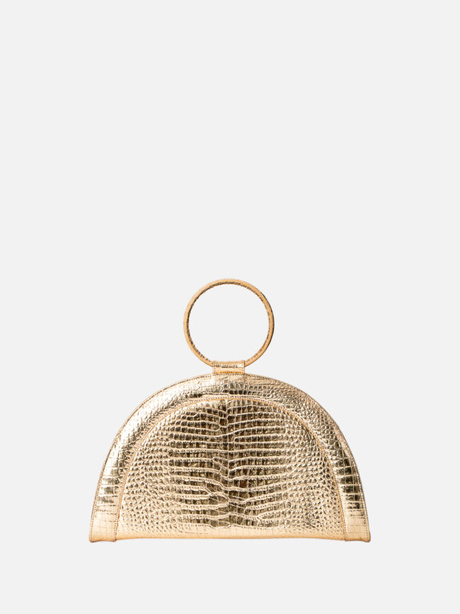 FANY MAXI Gold Croco Leather Bag