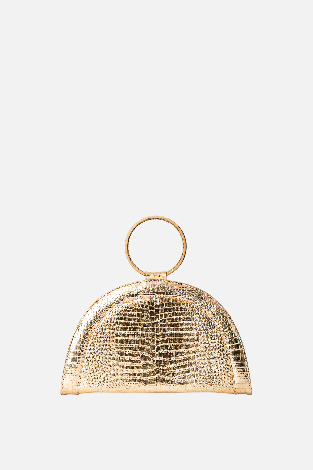 FANY MAXI Gold Croco Leather Bag