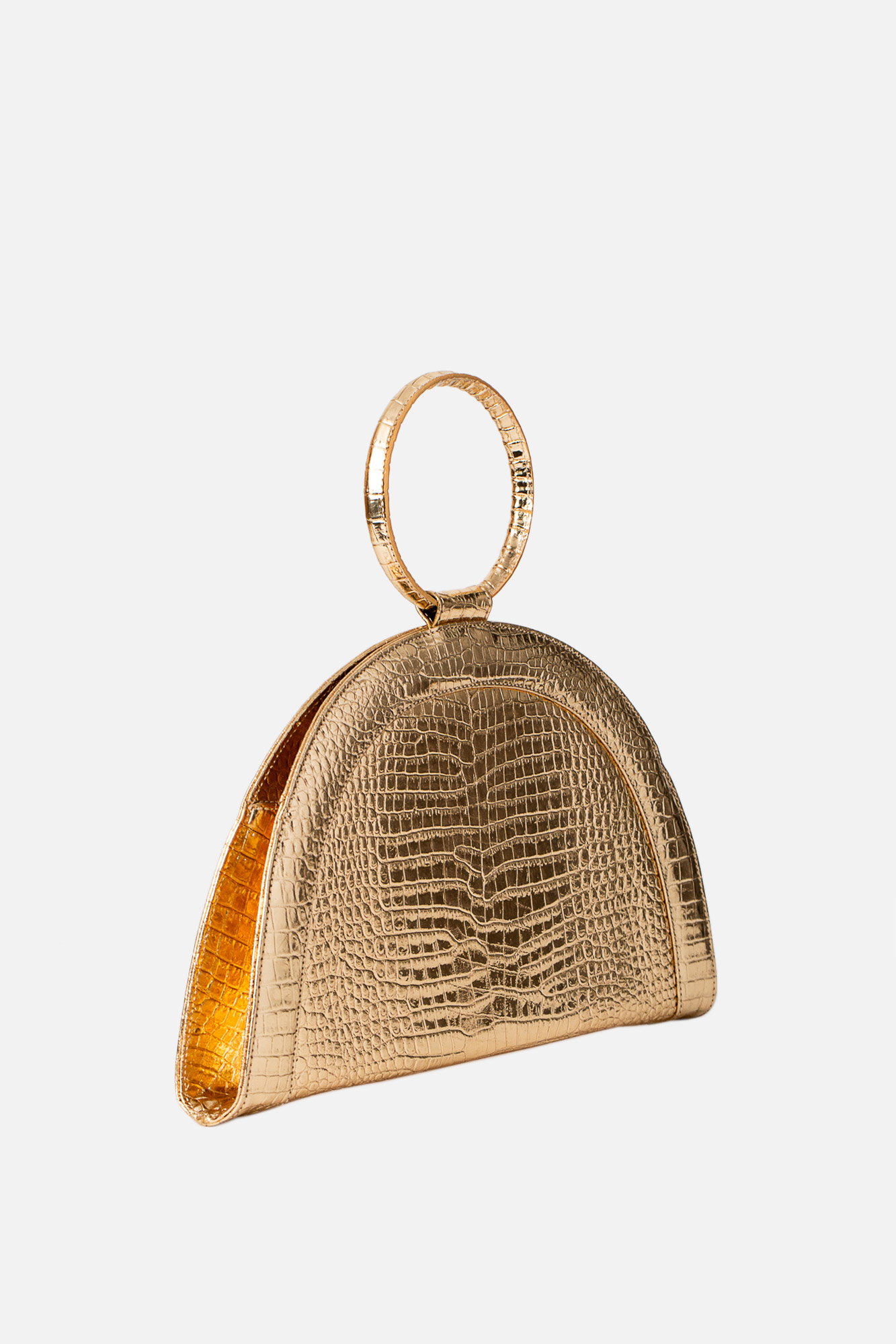 FANY MAXI Gold Croco Leather Bag - Image 2