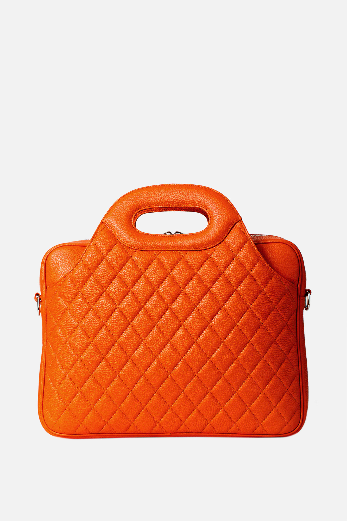 FABIOLA Orange Leather Laptop Bag