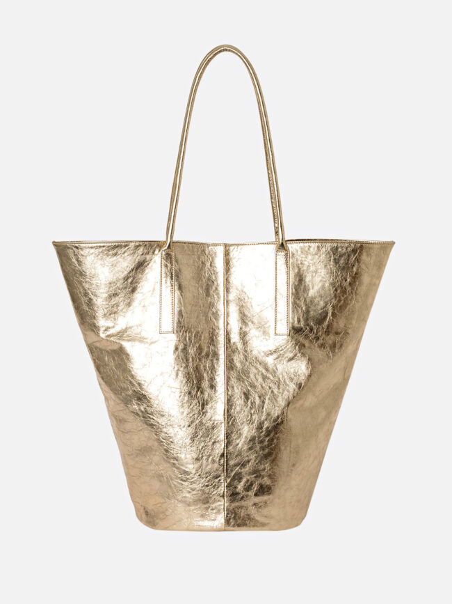 ESMEE Gold Leather Shopper Bag