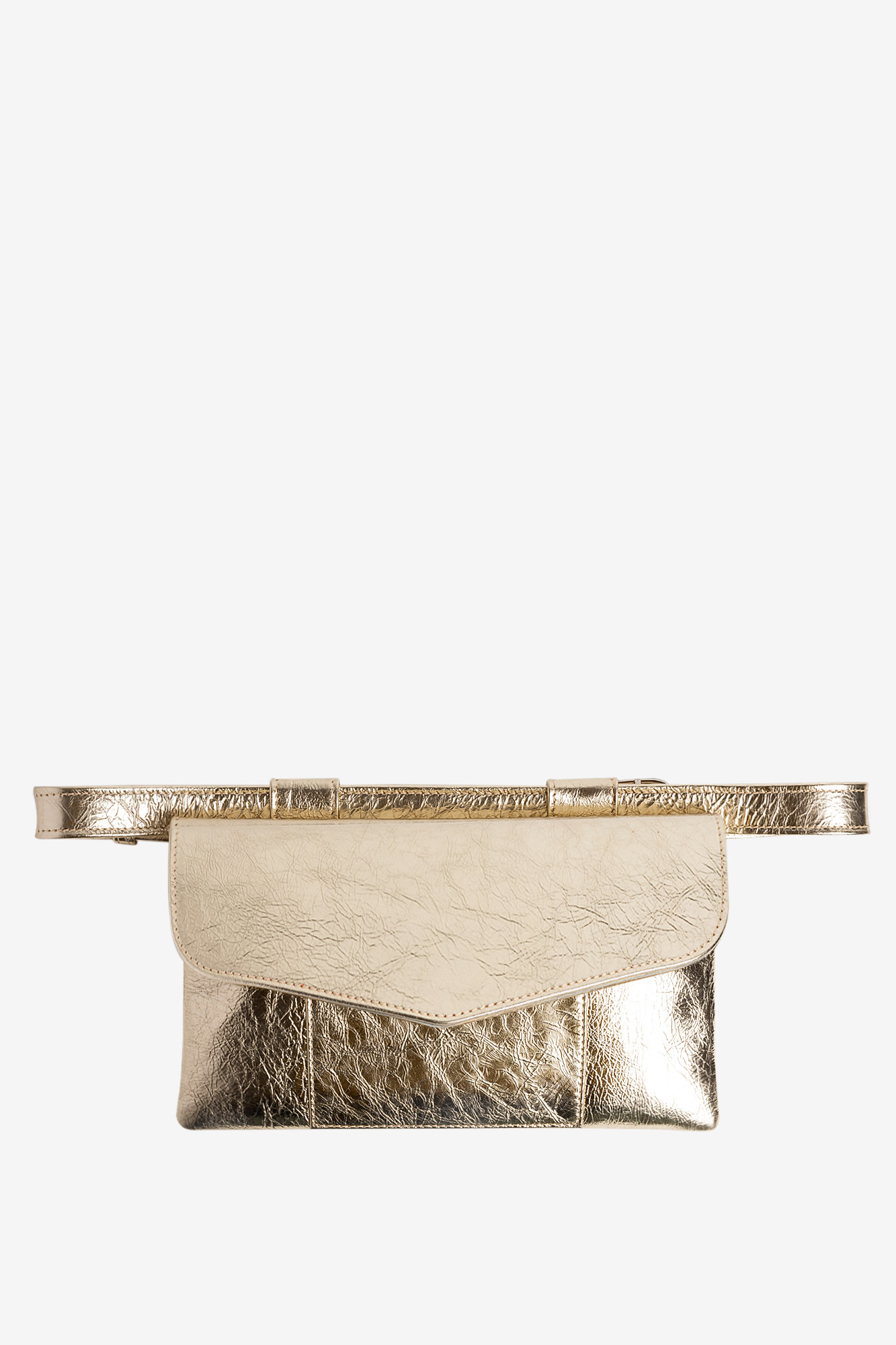 ZELDA Gold Leather Belt Bag - Image 3