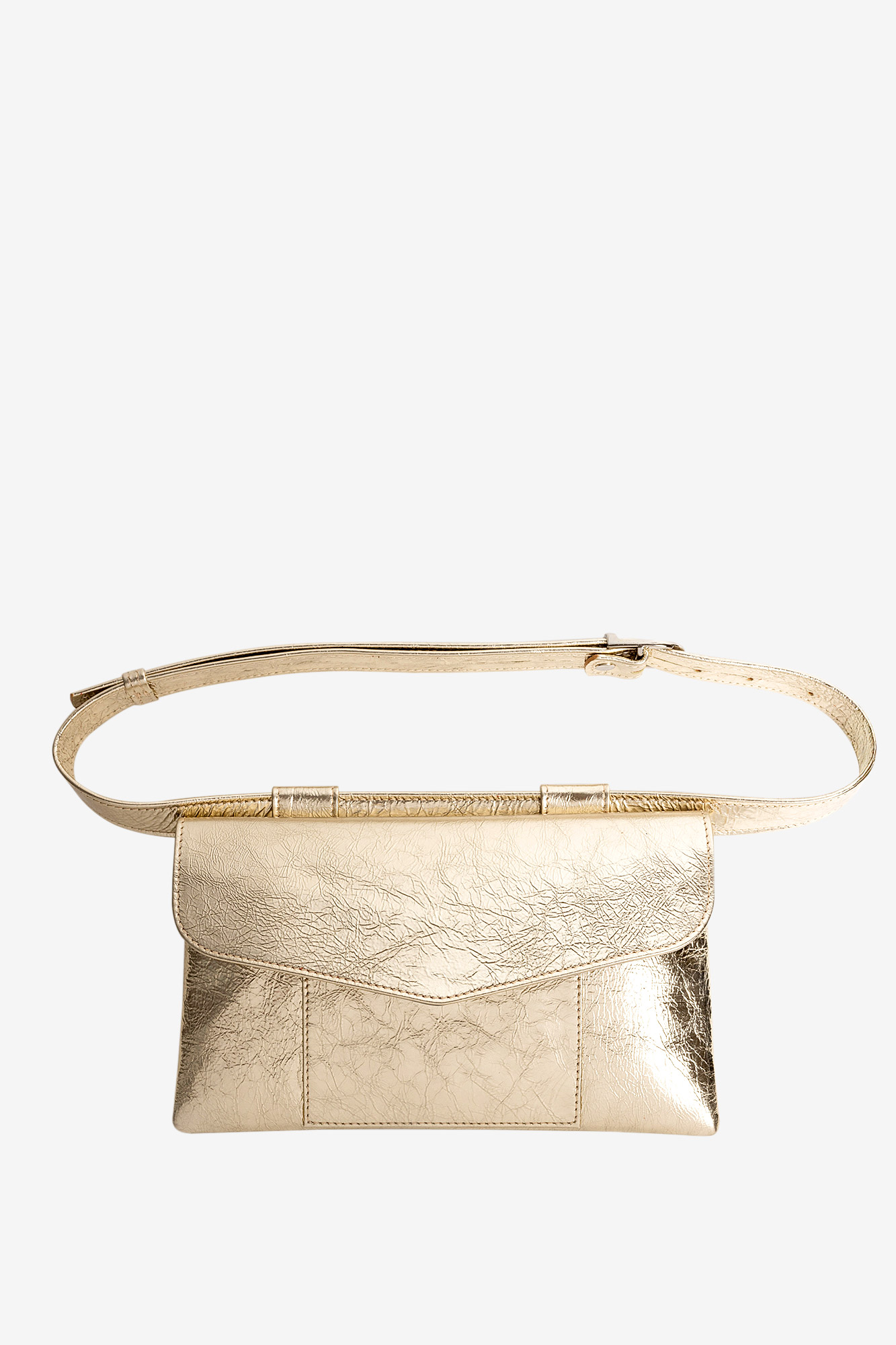 ZELDA Gold Leather Belt Bag