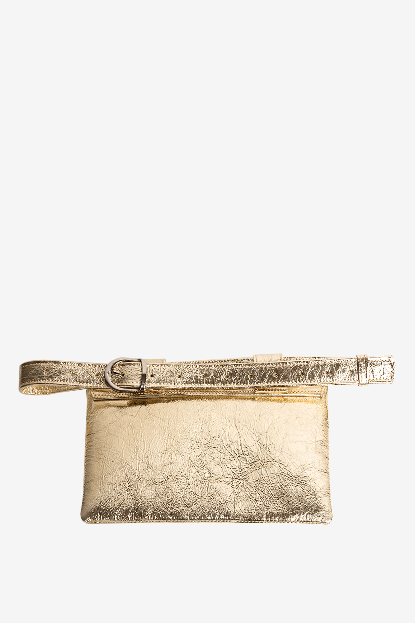 ZELDA Gold Leather Belt Bag - Image 5