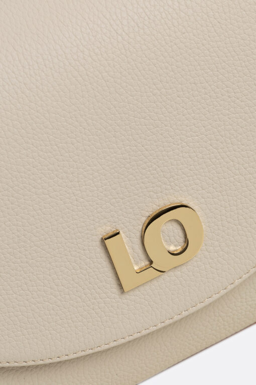 LEYLA Cream Leather Bag With Camel Straps - Image 8