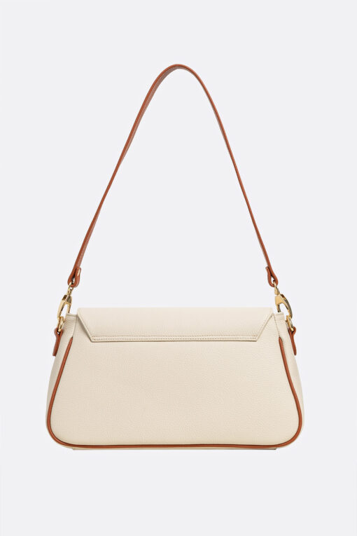 LEYLA Cream Leather Bag With Camel Straps - Image 6
